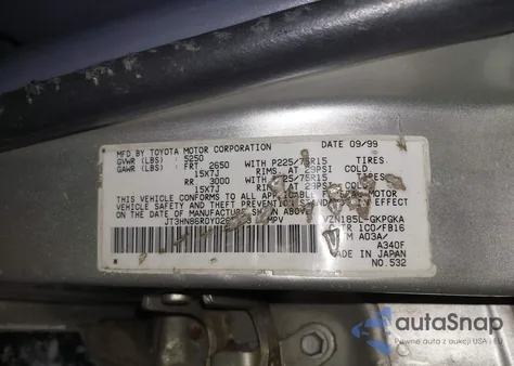 2000 Toyota 4Runner Sr5 V6 from USA, damaged, VIN JT3HN86R0Y0265073